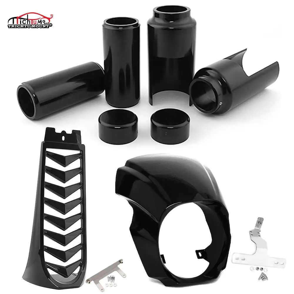 Спойлер для подбородка мотоцикла + крышки вилки обтекатель фары Harley Softail Street Bob break