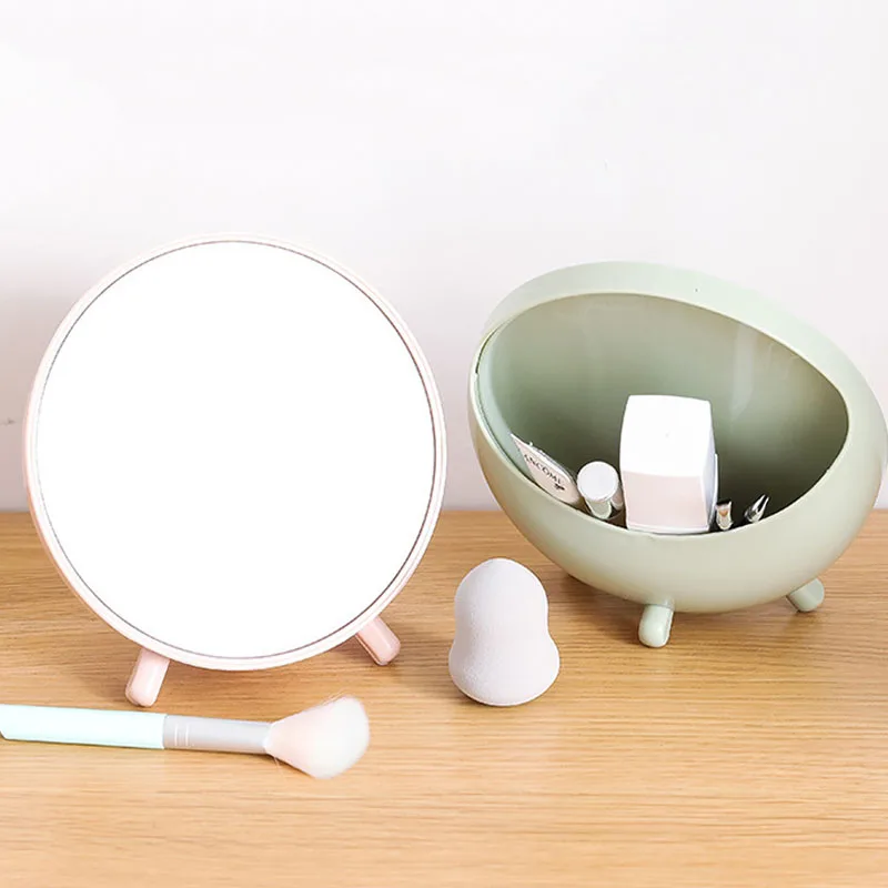 

Creativity Vanity Multifunction Plastic Storage Mirror Student Dormitory Mirror Storage Box Mirror Desktop Makeup Decor Mirror