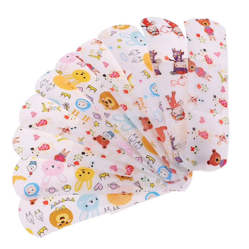 

50pcs Hemostatic Adhesive Bandages Breathable Cute Cartoon Band Aid Waterproof First Aid Emergency Kit for Kids Stickers Bandage