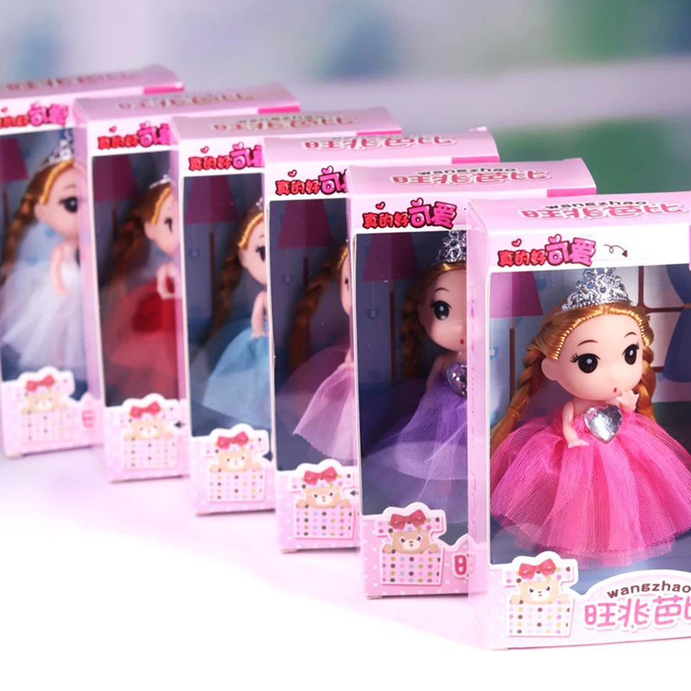 

5pcs Girl Cute Big Eyes 12cm Long Braid Gift Lovely DIY Mini Doll Keychain Kids Toy Fashion Children Collections Decoration