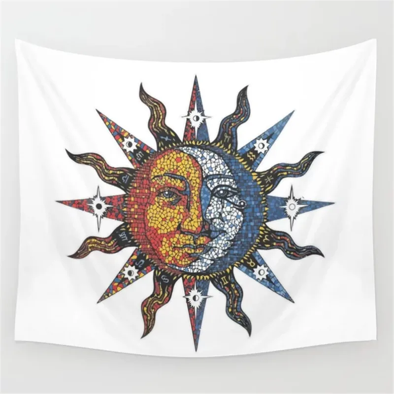 Дропшиппинг солнце гобелен с Луной настенная подвесная ткань для спальни 180 × 230