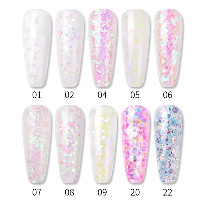 1 коробка розовый желтый красочный блеск украшения для ногтей нерегулярные