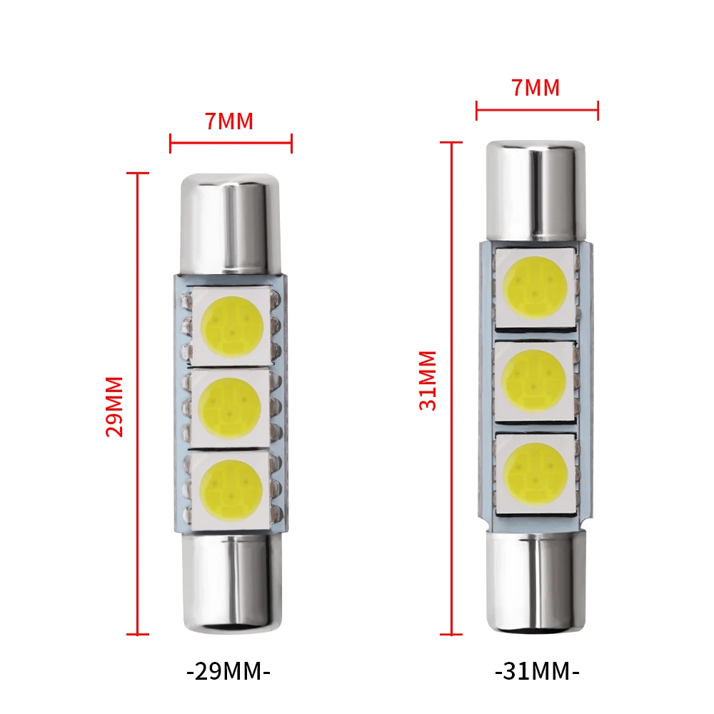 4Pcs C10W C5W Festoon 29mm 31mm LED DC 12V White Bulb Car License Plate Interior Sun Visor Vanity Mirror Reading Dome Map Lamp - купить по