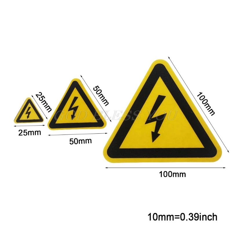 

Warning Sticker Adhesive Labels Electrical Shock Hazard Danger Notice Safety 25mm 50mm 100cm PVC Waterproof Drop Shipping
