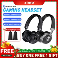 zime ranger wireless gaming headset with microphone 65ms low latency bluetooth headphone for pubg mobile ps4 xbox pc gamers