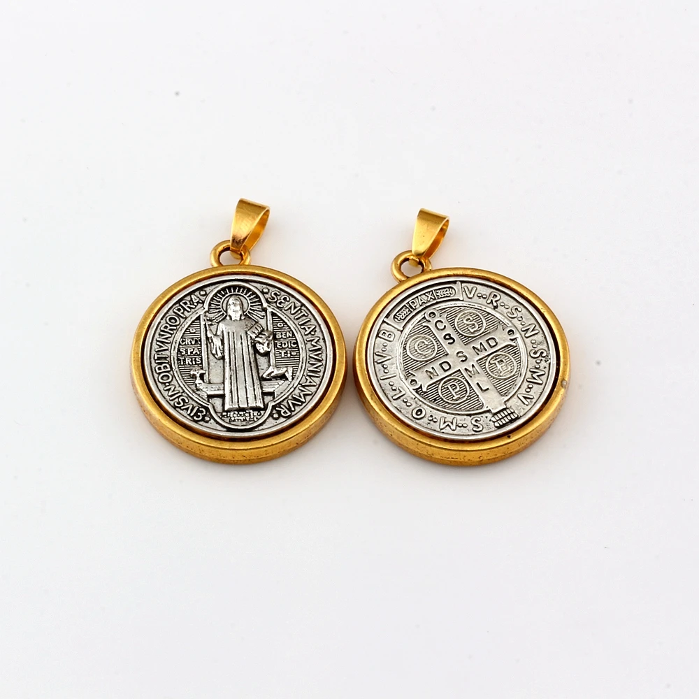 2 шт./Лот Крест Святого Бенедикта медаль Висячие шармы бусины подходят для