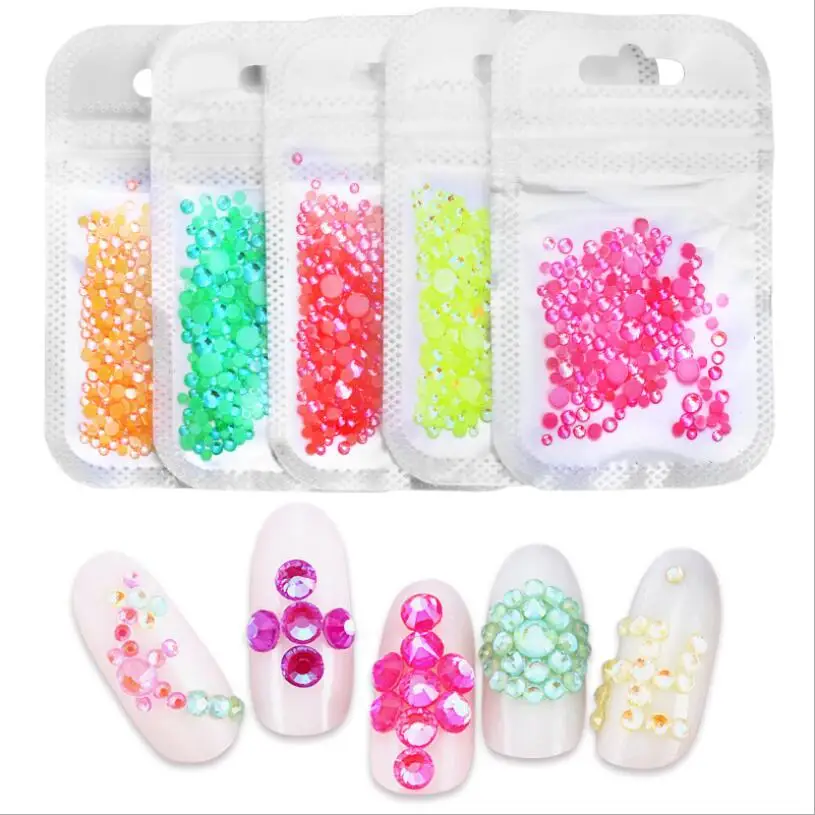 Светящиеся кристаллы для дизайна ногтей 1 упаковка украшения из страз 3D