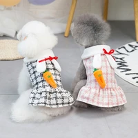 girl dog clothes skirt dress autumn and winter small and medium chihuahua teddy warm fashion coat pet dog clothing puppy clothes