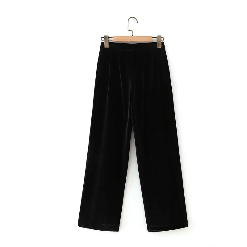 

Autumn and winter women's pants casual solid color velvet wide-leg pants