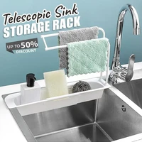 telescopic sink storage rack telescopic sink rack holder expandable storage drain basket kitchen household adjustment drain
