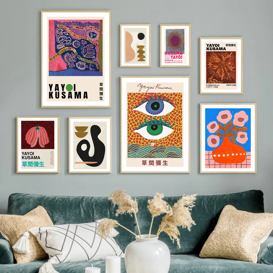 

Yayoi Kusama Pumpkin Nordic Poster Color Block Geometry Abstract Wall Art Print Canvas Painting Home Decor Pictures Bedroom Room