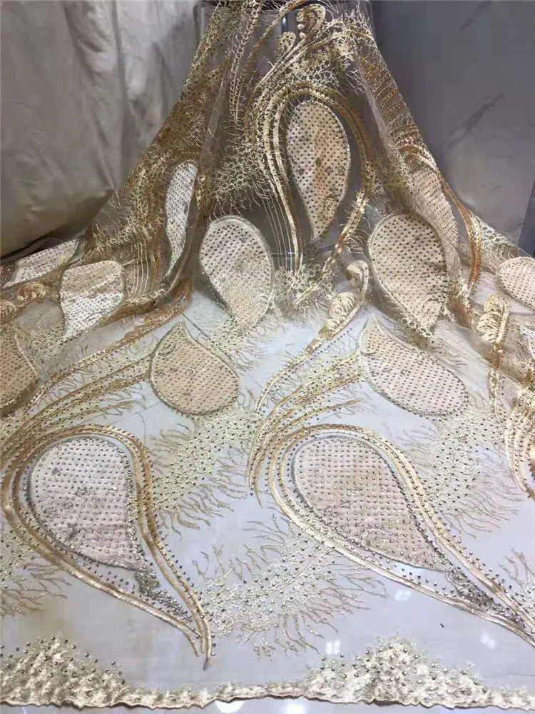 Высокое качество бархат вышитый бисером французская сетка африканская