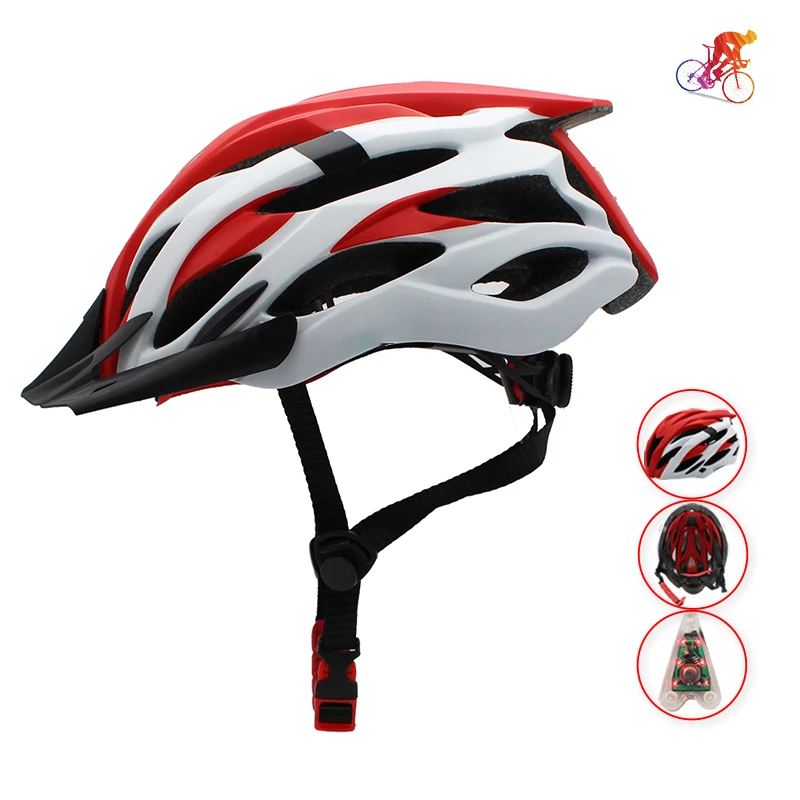 

Ultralight Cycling Helmet Taillight Cap Intergrally-molded Mountain Road Bike MTB Helmets Visor Casco de Equitacion