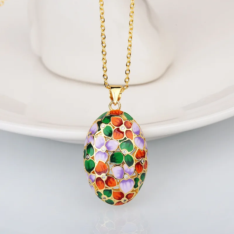 

New Luxury Yellow Gold Color Sweater Chain Real 925 Sterling Silver Enamel Daisy Pendant Necklace for Women Girl Best Gift