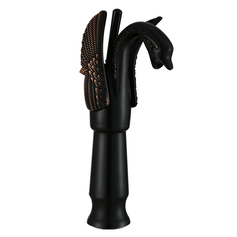 

Brass Archaistic Swan Faucet Wash Basin Tap Hot and Cold Water Tap Bathroom Cabinet Faucet Gold Retro Water Mixer