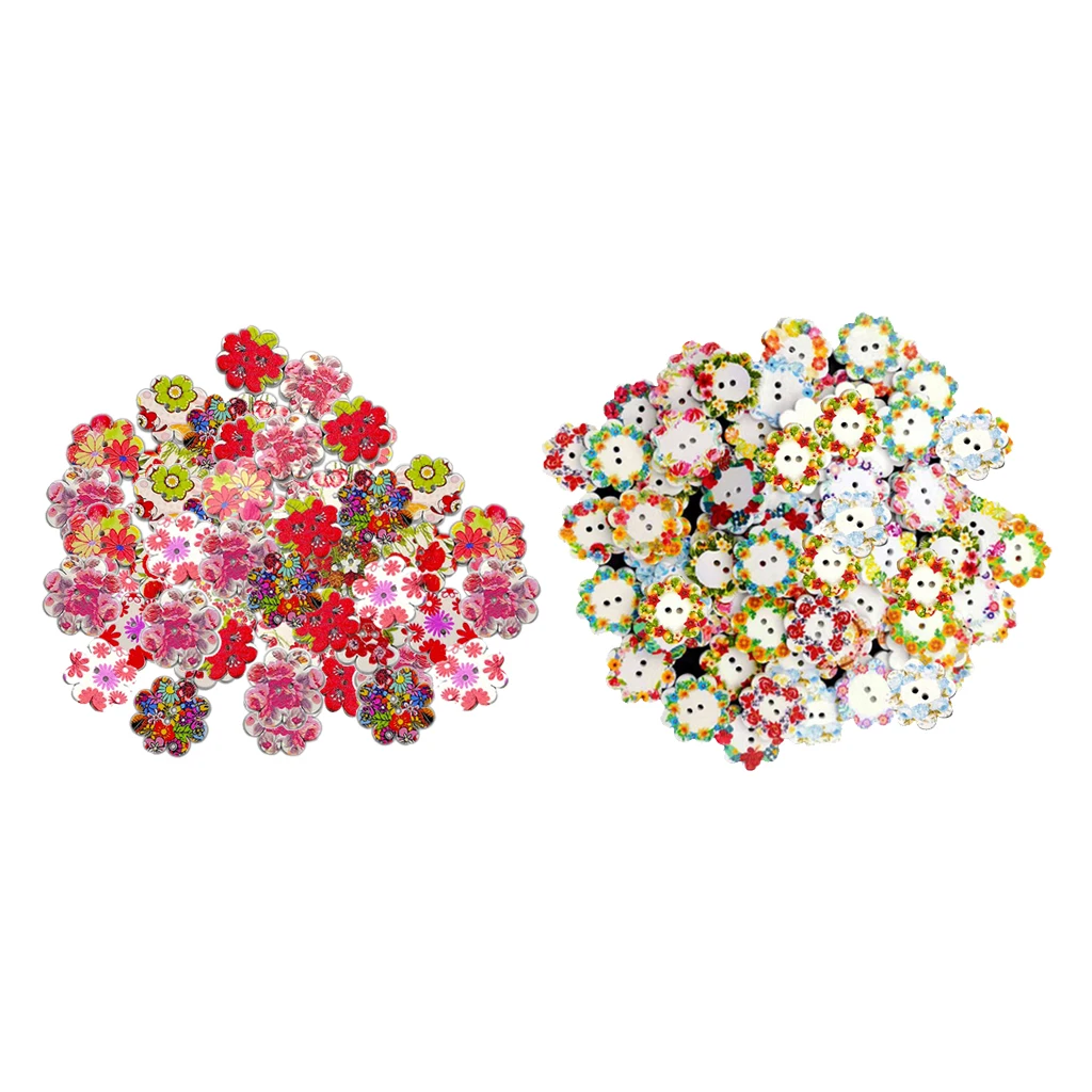 

Упаковка из 100 деревянных цветочных пуговиц, украшения для обуви, шляпы, рукоделия «сделай сам» 20 мм