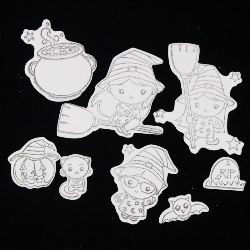 Прозрачные силиконовые штампы KSCRAFT на Хэллоуин для скрапбукинга сделай