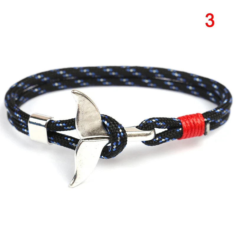 Men Women Camping Bracelet Fish Tail Shaped Nylon Rope Chain Male Wrist Bands Anchor Fixed Design J55 | Украшения и аксессуары