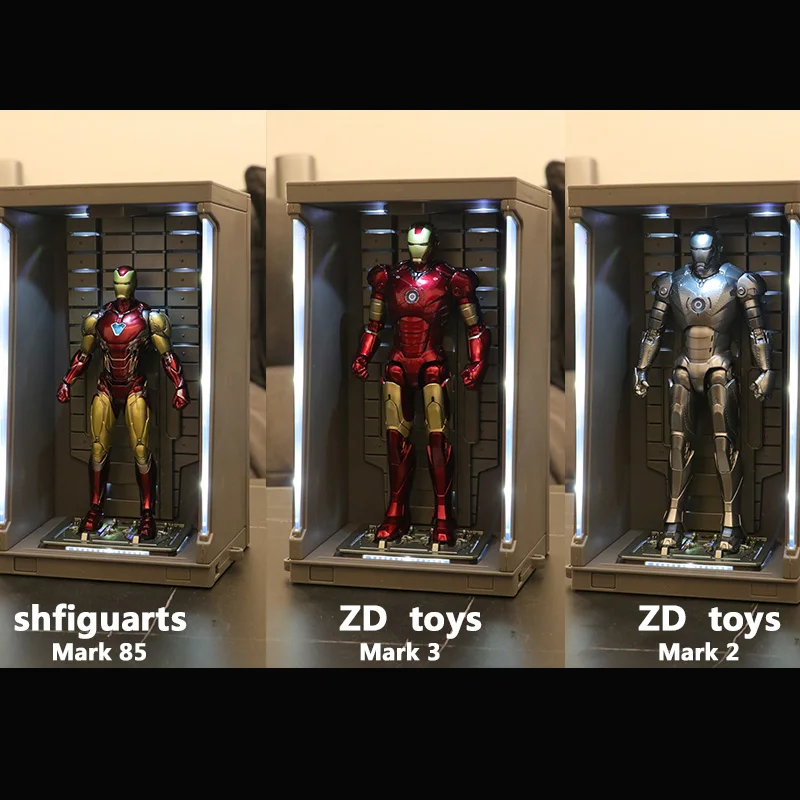 

Shfiguarts фигурка железного человека Гараж Комплект ZD Tosy модель ангар Iighting красивейшего компьютерная комната зал игрушка в доспехах коробка ку...