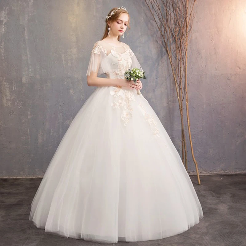 Свадебное платье с коротким рукавом es 2019 Новинка Mrs Win роскошное кружевное