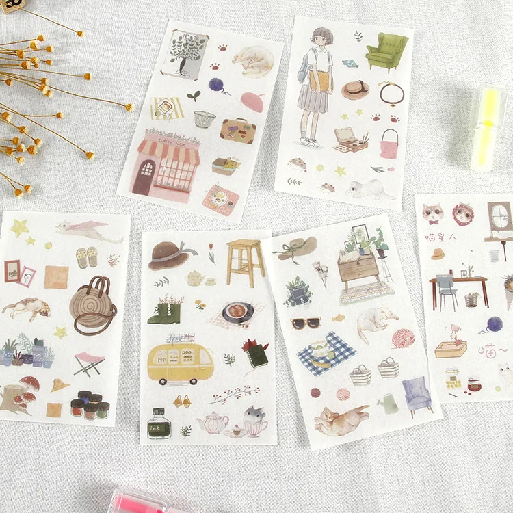 6 стилей Япония и Южная Корея креативные наклейки на каждый день дневник ручная
