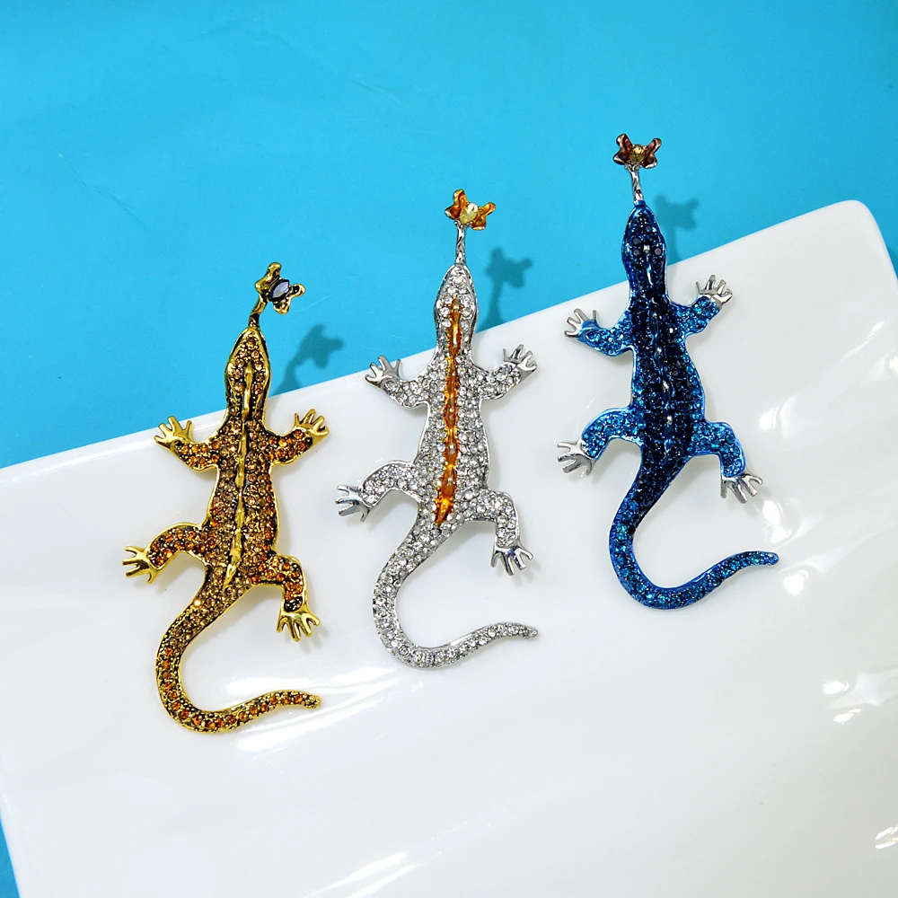 Брошь CINDY XIANG Lizard Preying On Moths стразы булавка Gecko животный дизайн модные ювелирные