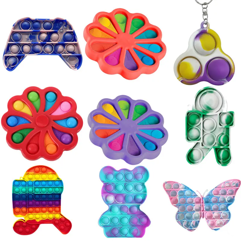 

Funny Lot SizeToy Fidget Toys Push Bubble School Bag Board Pendant Hot Sale Adult Pop Decompression Toy Children Anti-Stress