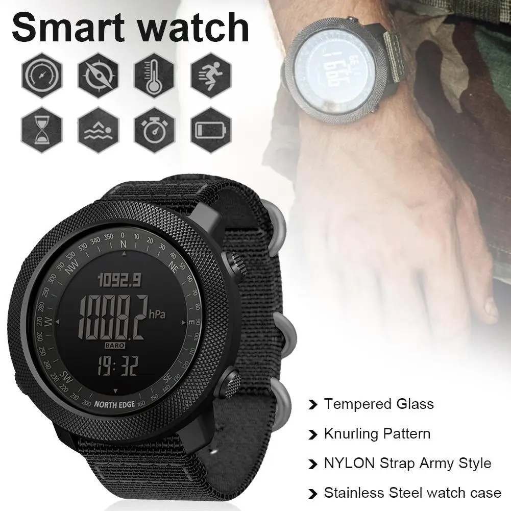

Outdoor Sports Smart Watch Men Sport Smartwatch For Running Climbing Swimming Compass Altimeter Barometer Waterproof 50m