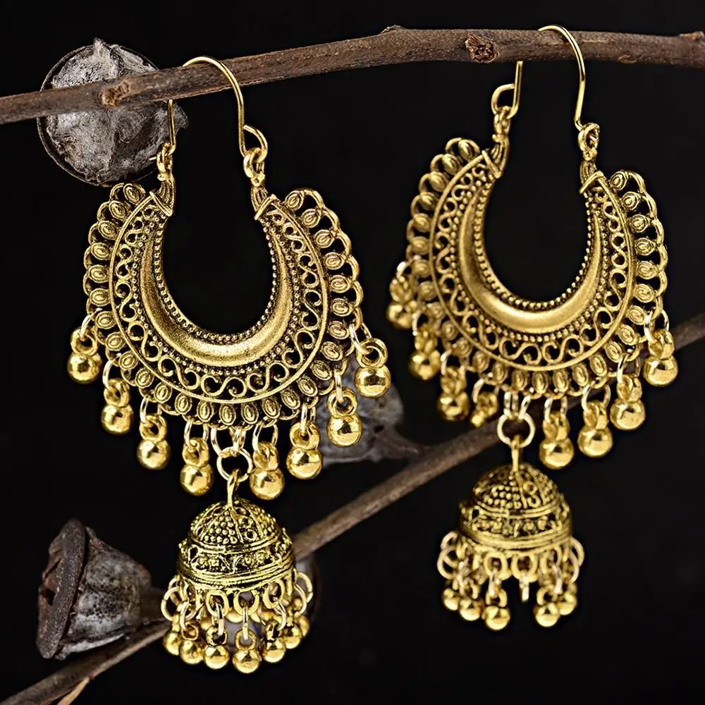 Винтаж Этническая Цыганская индийские Висячие серьги для Для женщин ювелирные