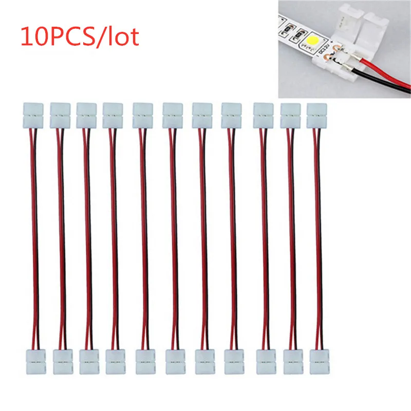 

10 шт./лот PCB кабель 2-контактный светодиодные ленты инструменты для наращивания волос 3528/5050 8 мм/10 мм ширина печатной платы ленты одного цвета ...
