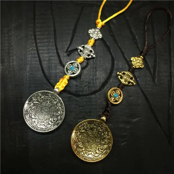 L # Тибетский 9 дворцов 8 символов благоприятности мантра амулет кулон|Подвески| |