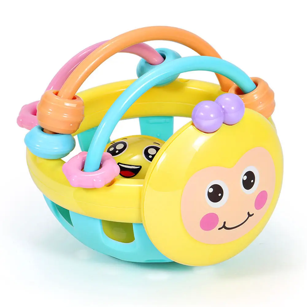 

New Cartoon Bee Hand Bell Infants Baby Rattle Ball Toys Fun Educational Teething Toys Drop Shipping