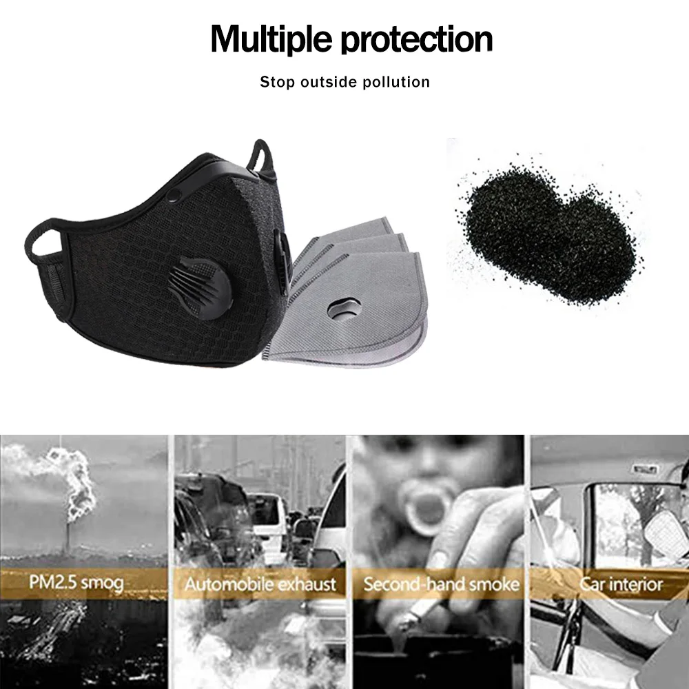 Противозагрязняющие маски для лица езды на велосипеде Пылезащитная маска защита