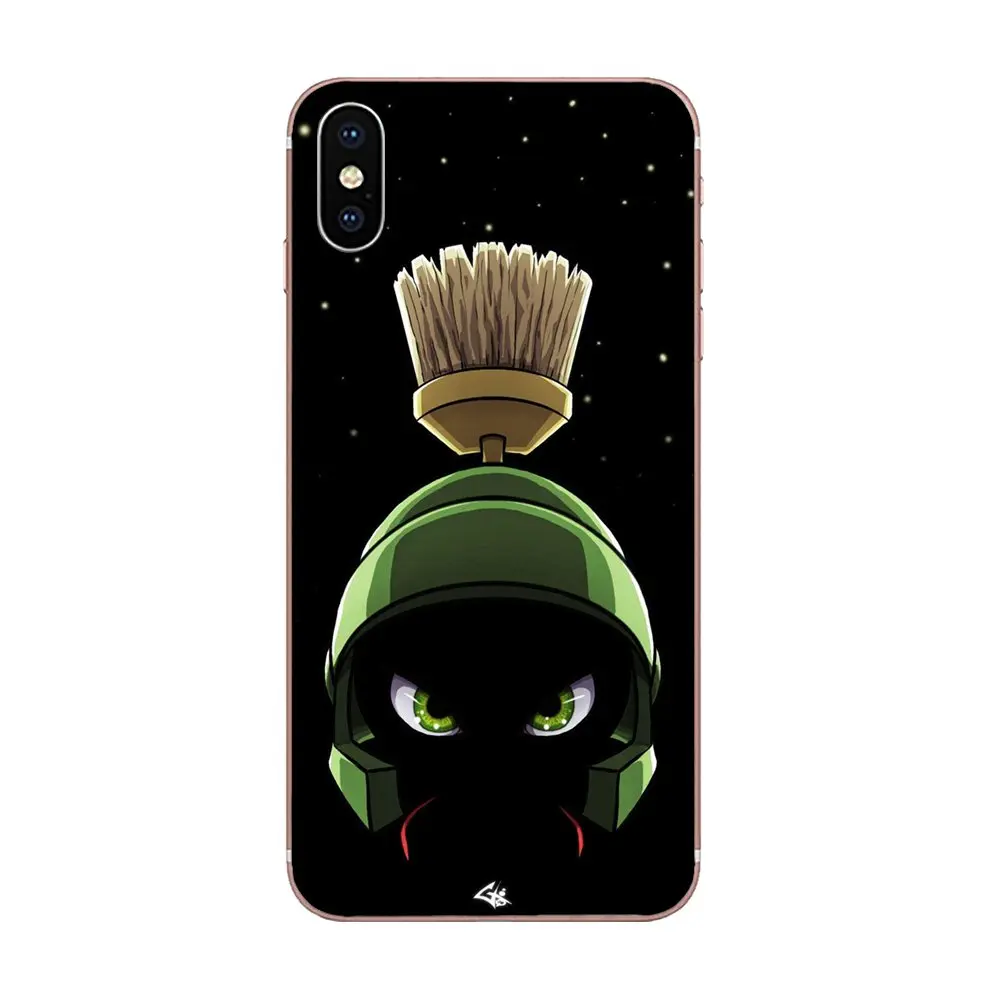Мягкий Твердый чехол из ТПУ для Apple iPhone 4 4s 5 5C 5S SE 6 6S 7 8 Plus X XS Max XR Cute Looney Tune Marvin The Martian