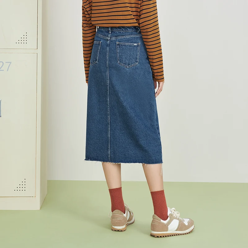 INMAN Женская юбка весна-осень винтажный минималистичный дизайн с вышивкой и