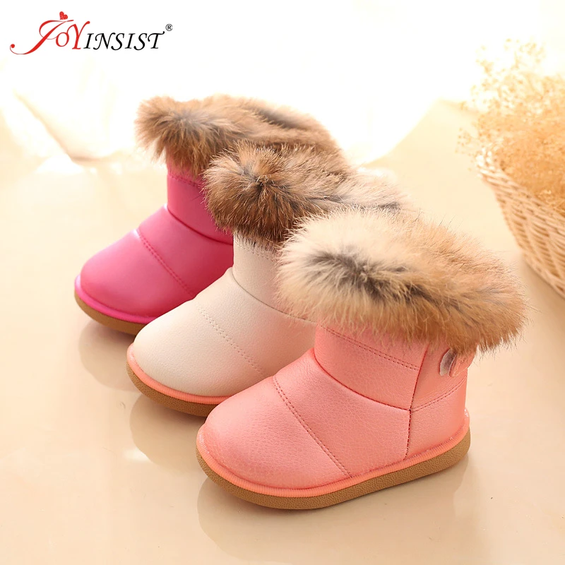 Зимние плюшевые ботинки для маленьких девочек Теплая обувь из искусственной