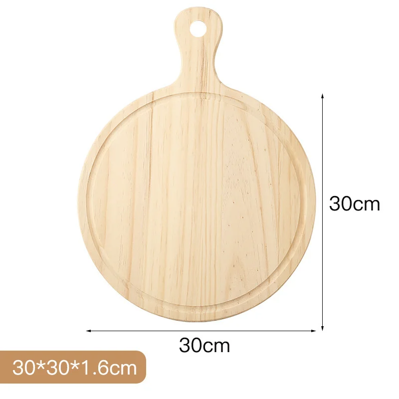 

Round Wooden Pizza Tray 8 "9" 12 " Pizza Baking Tray Wiht Handle Environmentally Friendly Pizza Cake Bakeware Tools