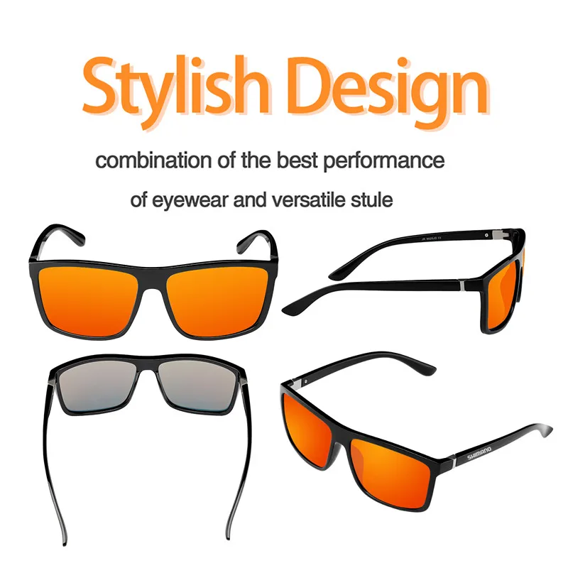 

New Men Uv400 Shimanos Glasses Polarized Fishing Glasses Classic Square Sunglasses Anti-Uv Outdoor Sports Riding Sunglasses