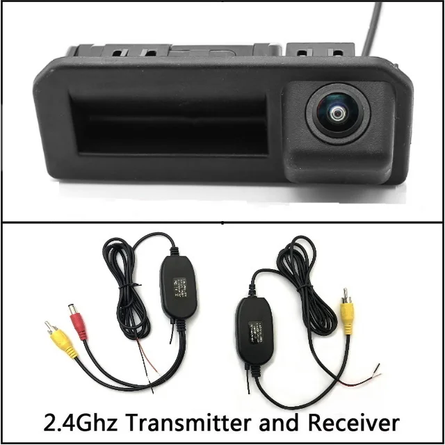wireless n Camera Для Skoda Fabia 3 Kodiaq Rapid FL Scala превосходная ручка багажника Автомобильная камера заднего вида камера для парковки ночное видение HD - Название цвета: wireless n Camera