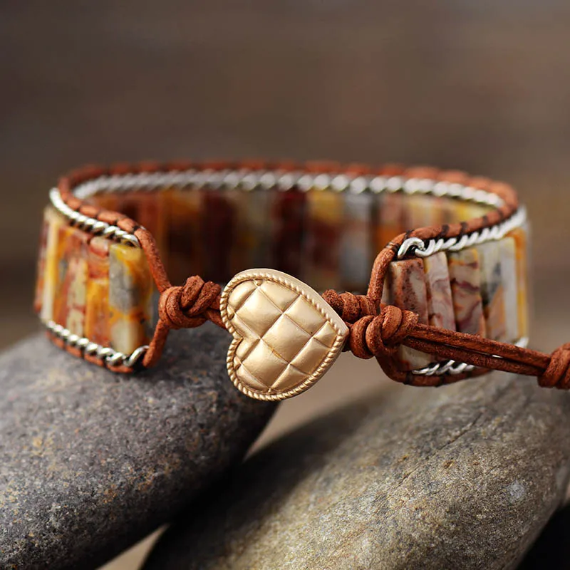 Последняя кожаный браслет с запахом в винтажном стиле Crazy оникс цепь плетения