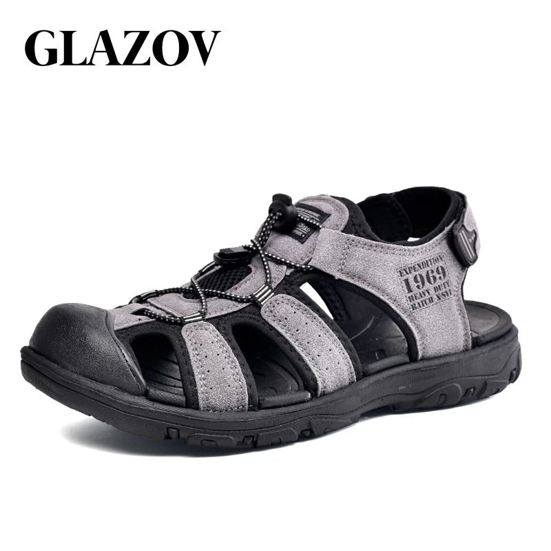 Сандалии мужские дышащие пляжная обувь на плоской подошве мягкие удобные для