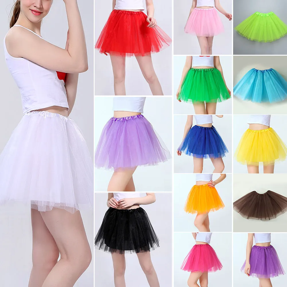 Женская мода для взрослых 3 слоя мини-тюль искусственная балетная танцевальная