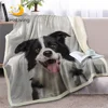 BlessLiving Border Collie Throw Blanket on Sofa 3D Dog Puppy Sherpa Fleece Blanket Animal Bedspreads cobertor 150x200 Dropship 1