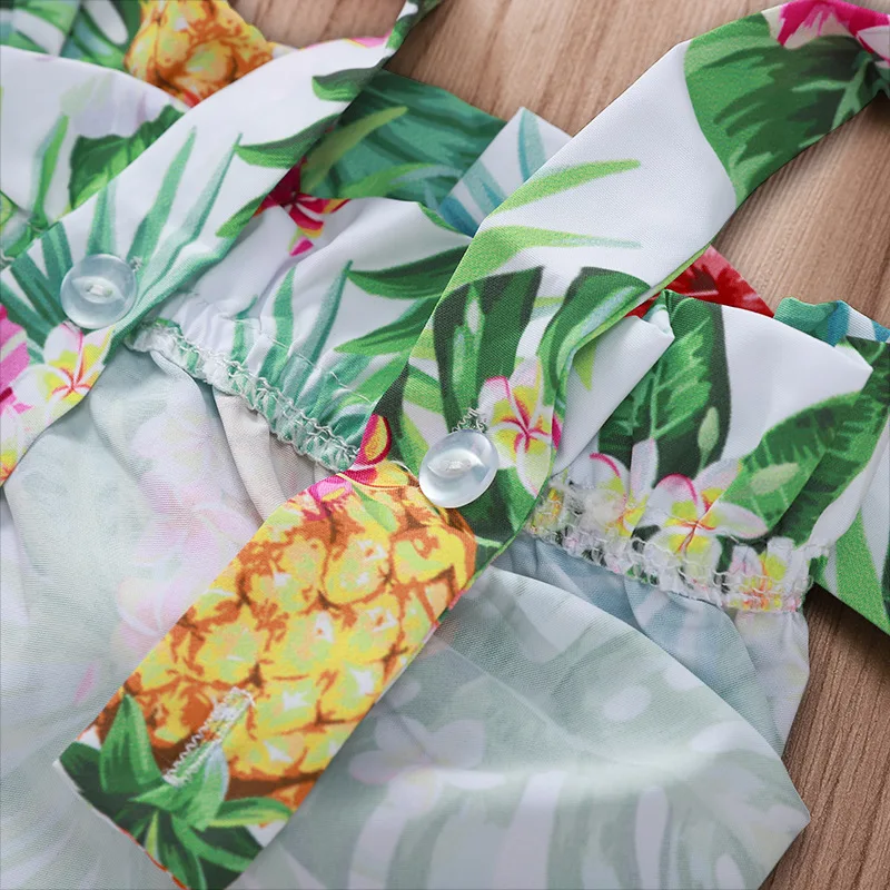 Кроп-топ для маленьких девочек с ананасом семейная Одежда подтяжками короткая