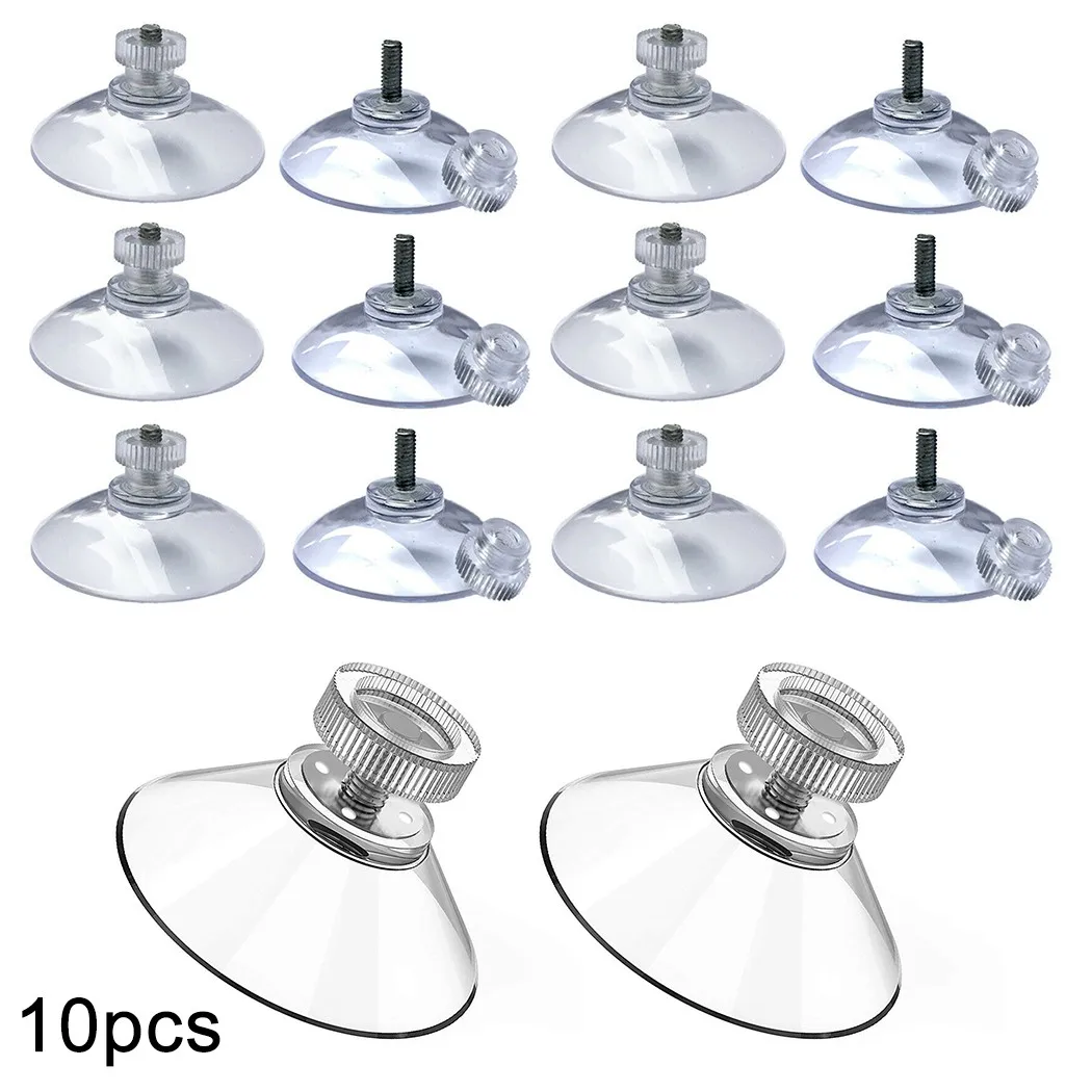 

10PCS Mushroom Head Clear Suction Cups Thumb Nut Strong Vacuum Suckers PVC Kitchen Bathroom Window Wall Car Hooks 20/25/40/41mm