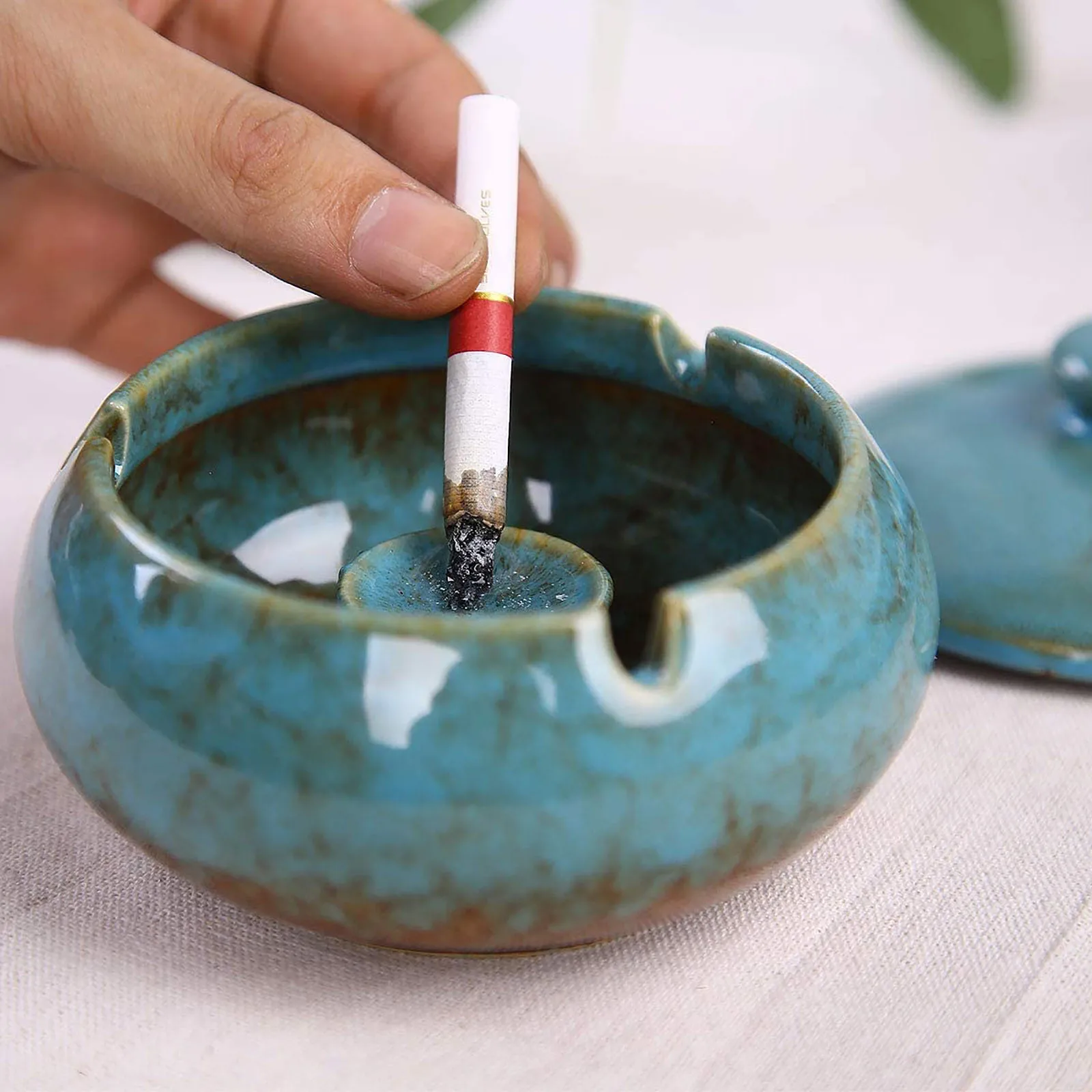 Пепельница с крышкой креативные сигареты керамические ветрозащитные защитой от