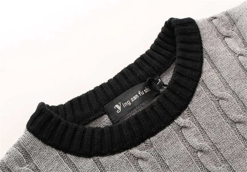 

Brand Spring Autumn new Style Men Knitted Thick Sweaters O-Neck Cotton Pattern Cashmere Pullovers Casual Knitwear Long Tops