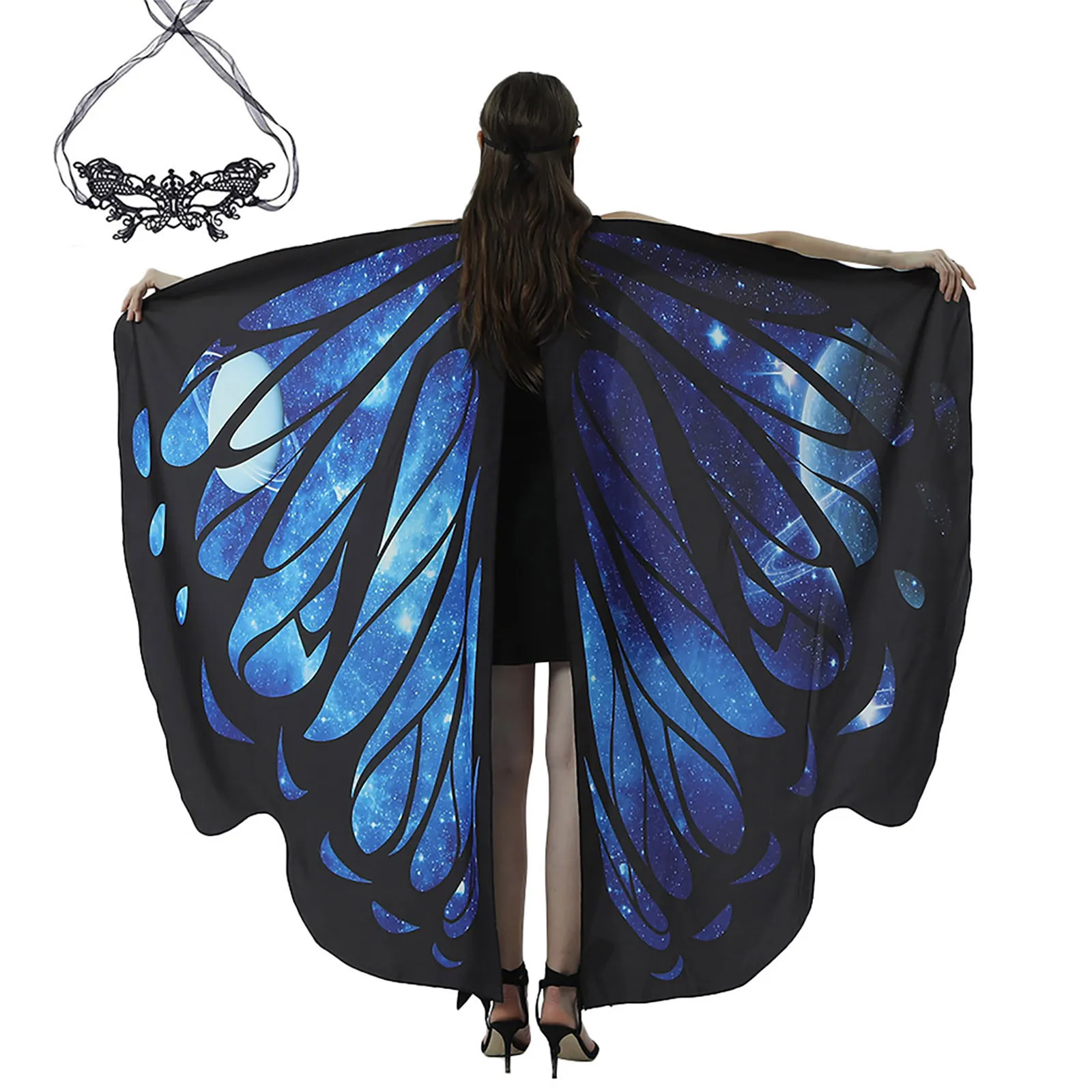 

Fashion Women Butterfly Wings Fairy Butterfly Shawl Halloween Monarch Wings Angel Wings Cape Nymph Pixie Costume Accessory F