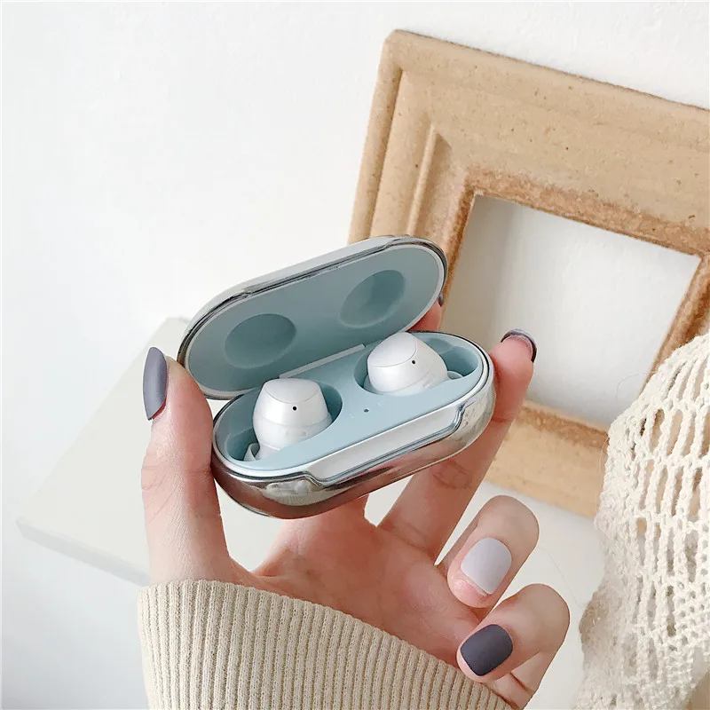 

Plating Solid Color Glossy Hard Plastic Earphone Cases For Samsung Galaxy Buds Plus Shockproof Headphone Cover For Galaxy Buds +