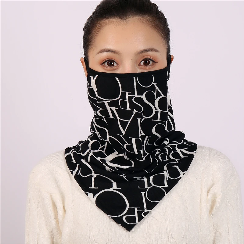Шарф для лица унисекс зимняя бандана с принтом теплый дышащий |